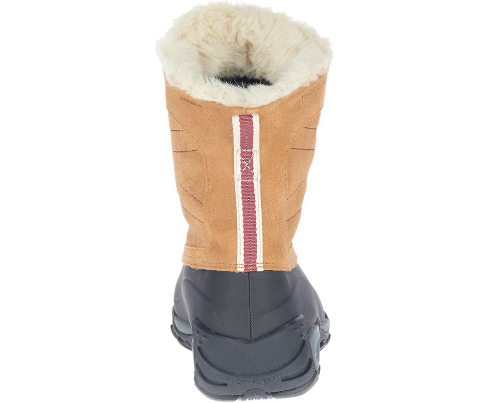 Merrell Boots Khaki/Black - Yokota Polar Waterproof - Womens 42HRDOQFL